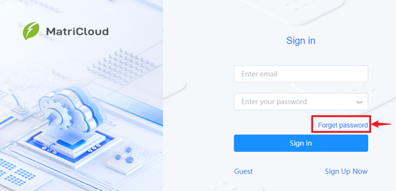 Figure: Screenshot of the password retrieval page
