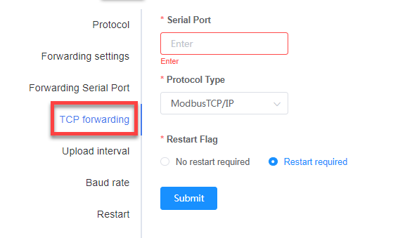 TCP Forwarding Settings