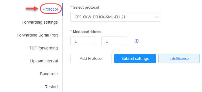 Protocol Settings