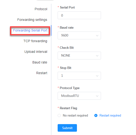 Serial Port Settings