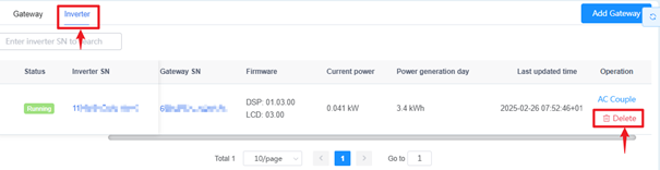 Delete Inverter Option