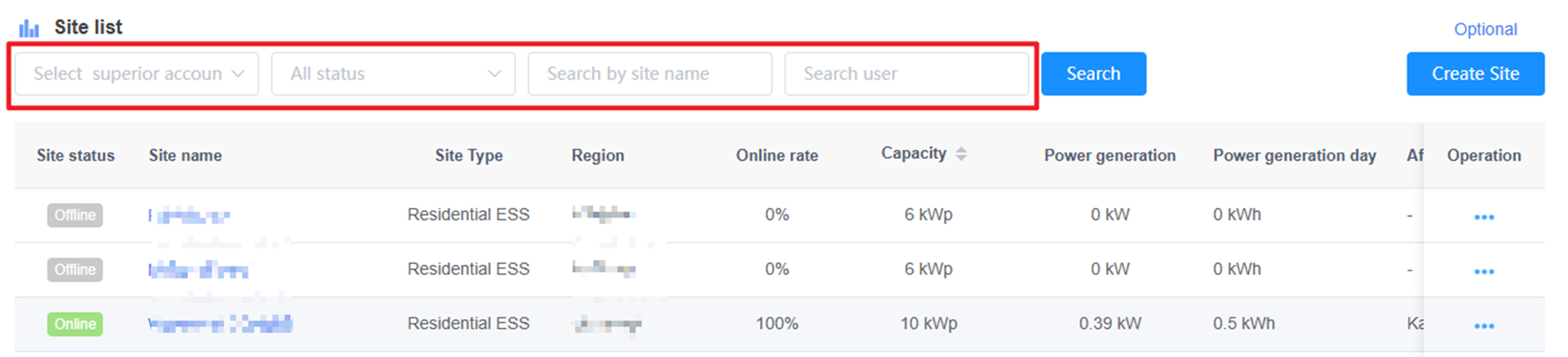 Site Search Fields