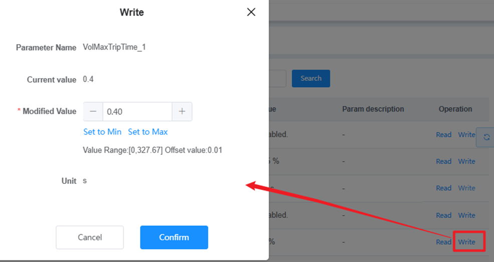 Write Parameter