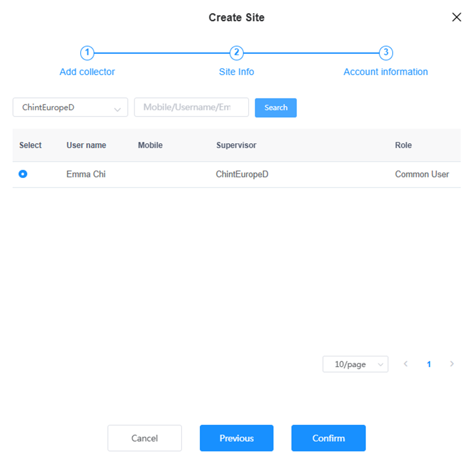 Existing Account Selection
