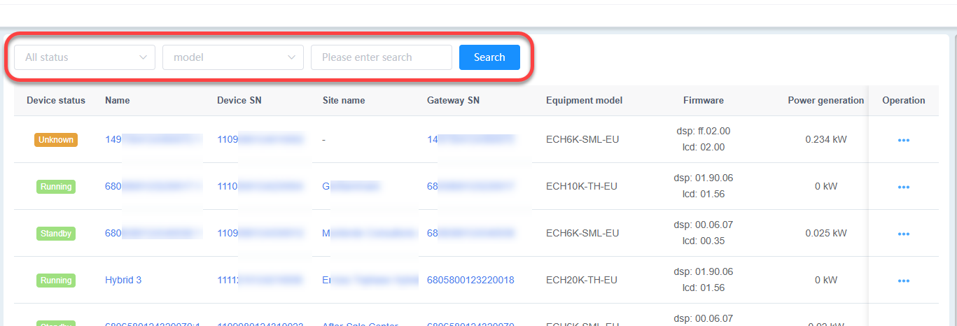 Inverter Search Fields