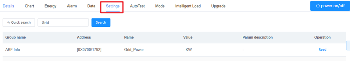 Click Inverter Settings