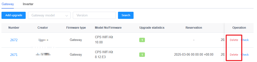 Delete an Upgrade Task
